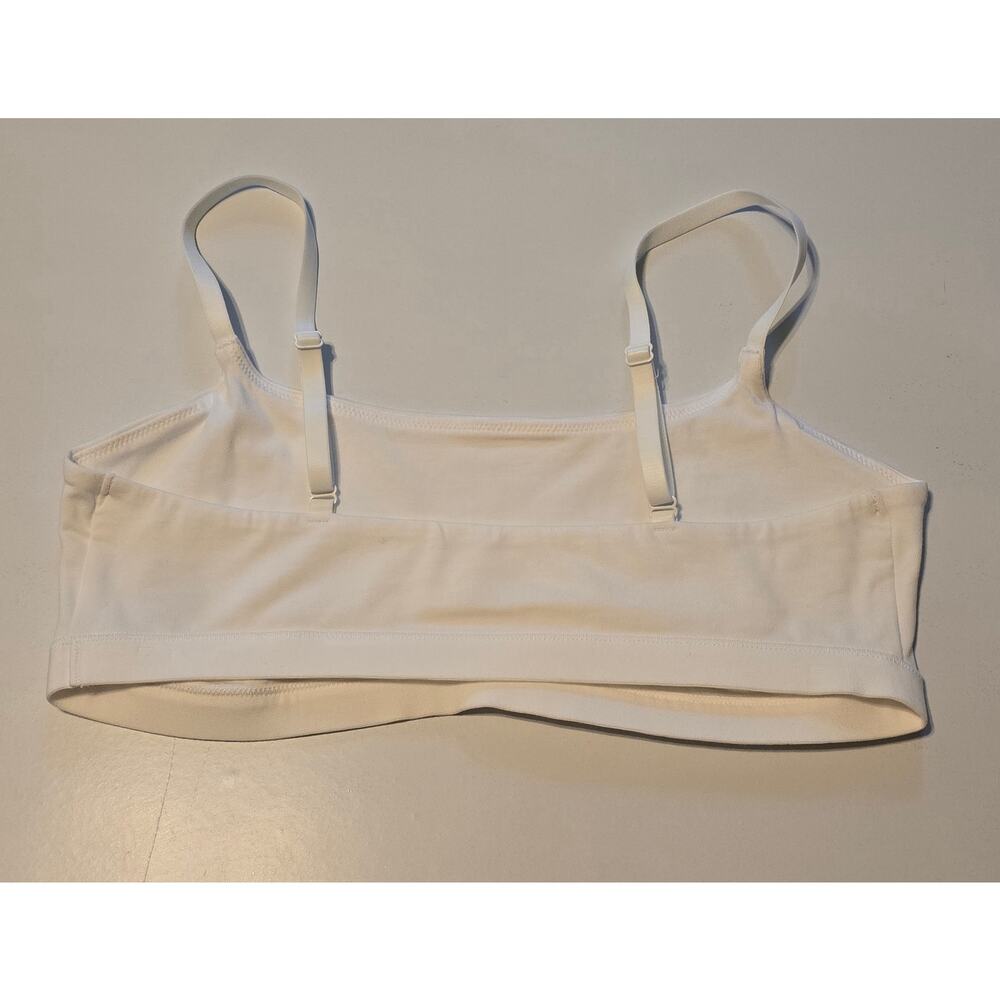 Quince Organic Cotton Scoop Bralette 2 Pack White Womens Size Large NWOT - Picture 3 of 6